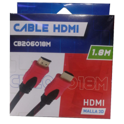 CABLE HDMI EMMALLADO CBTRADE CB206018M EN CAJA 1.8 METROS