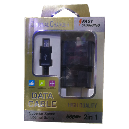 CARGADOR DE CELULAR MODELO SAMSUNG  CAJA DORADA CARGA RAPIDA 2.1A