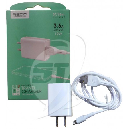CARGADOR DE CELULAR IPHONE REDD SC36ml 3.6A LIGHTNING