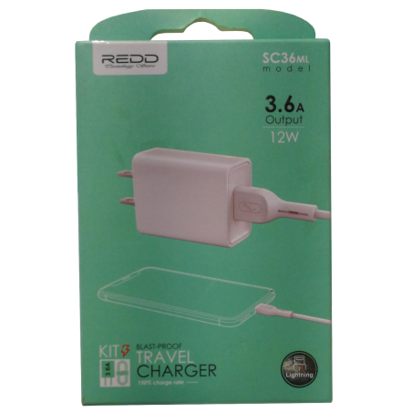 CARGADOR DE CELULAR IPHONE REDD SC36ml 3.6A LIGHTNING