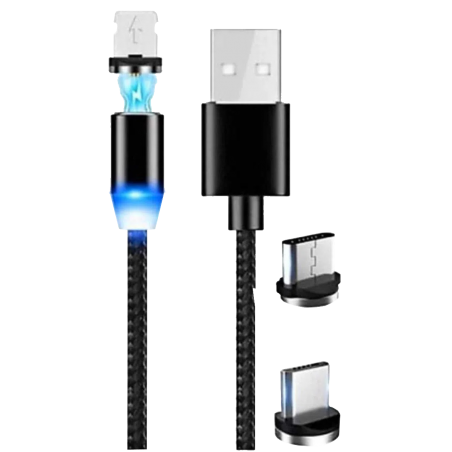 CABLE DE CELULR MAGNETICO X-CABLE 360ª  V8, TIPO C, LIGHTNING