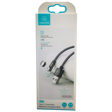 CABLE DE CELULAR  MAGNETICO USAMS U59 180ª V8 TIPO C 2.1A
