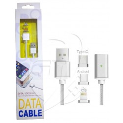 CABLE DE CELULAR MAGNETICO DATA CABLE 5V 2A V8, LIGHTNING