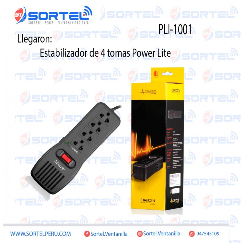 ESTABILIZADOR POWER LITE ORIÓN – PLI 1001 4 TOMAS ESTABILIZADOR POWER LITE ORIÓN – PLI 1001 4 TOMAS