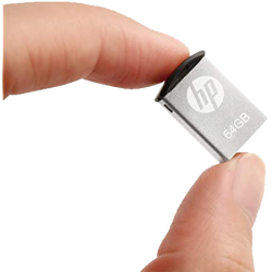 MEMORIA USB 64GB HP V222W MINI METAL PLATA 2.0