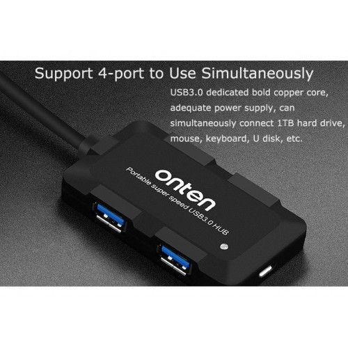 Hub 4 Puertos Usb 3.0 Con Usb Tipo C