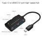 HUB TIPO C A USB 3.0 ONTEN OTN-U9102B 4 PUERTOS