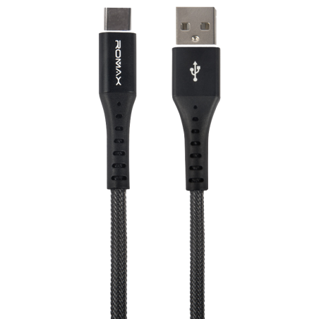 CABLE DE CELULAR  ROMAX TCD0324 TIPO C 3.1A NEGRO Y  BLACO