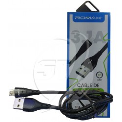 CABLE DE CELULAR  ROMAX TCD0373 V8 3.1A NEGRO