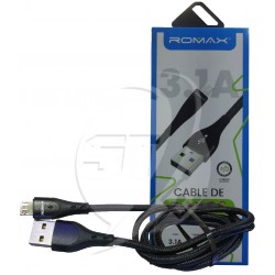 CABLE DE CELULAR  ROMAX TCD0373 V8 3.1A NEGRO