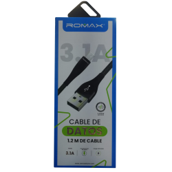 CABLE DE CELULAR  ROMAX TCD0373 V8 3.1A NEGRO