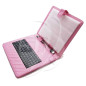 FUNDA DE TABLET CON TECLADO EN COLOR ROSADO 7 PULGADAS
