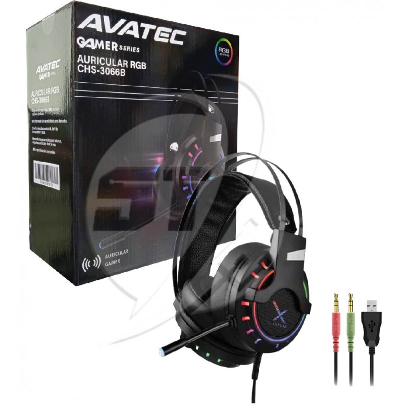 AUDIFONO GAMER AVATEC CHS-3066B  RGB PARA PC