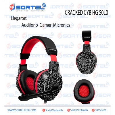 AUDIFONO GAMER CYBERTEL CRACKED - CYB HG500L