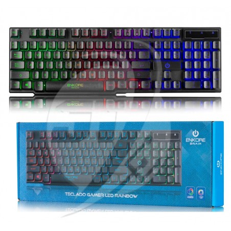 TECLADO GAMER ENKORE BRAIN ENK603W USB RAMBOW RGB