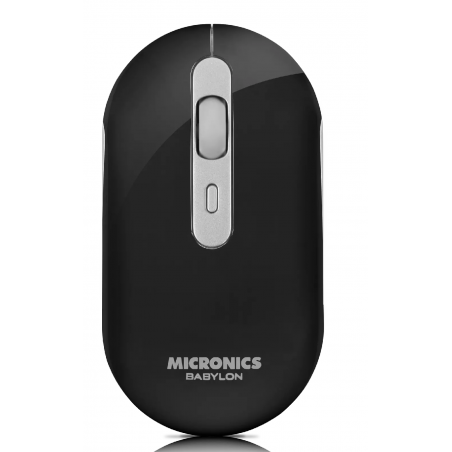 MOUSE INALAMBRICO RECARGABLE  MICRONICS BABYLON MIC M721 NEGRO