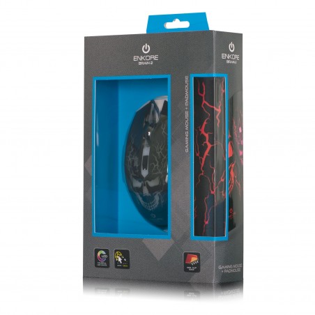 MOUSE + PAD MOUSE GAMER ENKORE BRAIN2 ENT G1005-2 RGB 6LEDS