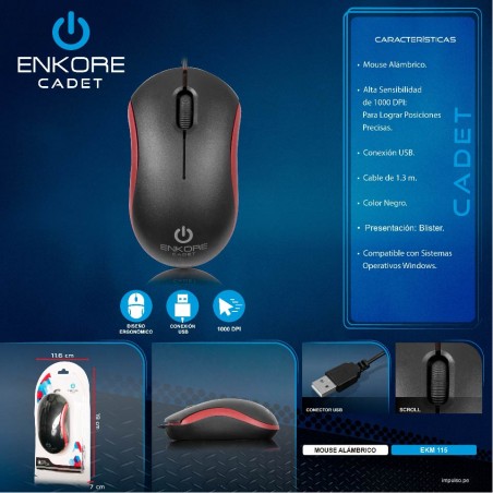 MOUSE OPTICO ENKORE CADET  EKM 115