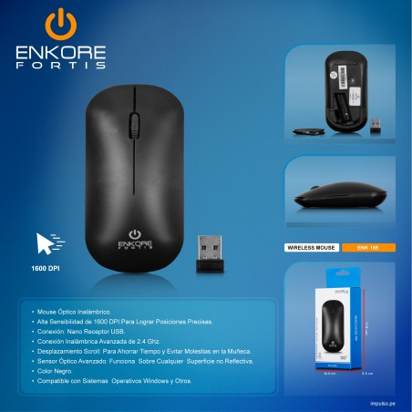 MOUSE INALAMBRICO ENKORE FORTIS EKM 155