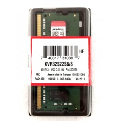 MAMORIA RAM KINGSTON PARA LAPTOP DDR4 PC4 3200MHz 8GB PARA DECIMA GENERACION RED