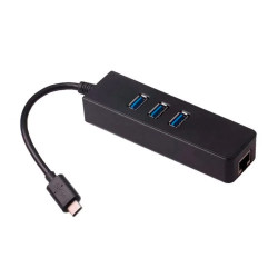 ADAPTADOR TIPO C A RJ45 USB LAN ETHERNRT + HUB 3 PUERTOS