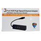 ADAPTADOR USB A RJ45 USB LAN ETHERNRT + HUB 3 PUERTOS
