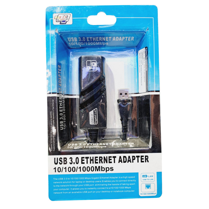 ADAPTADOR USB 3.0 A RJ45 LAN ETHERNET 10/100/1000Mbps