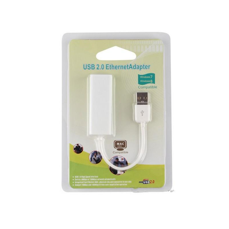 ADAPTADOR USB 2.0  A RJ45 LAN ETHERNET 10/100Mbps