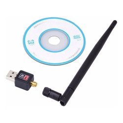 ADAPTADOR USB WIFI CON ANTENA MEDIANA  2.0 300MBPS