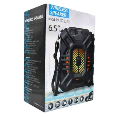 ALTAVOZ BLUETOOTH, USB, MEMORIA, RADIO KTX-1222 CON MICROFONO
