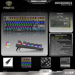 TECLADO GAMER MECANICO MICRONICS RACINGNFK1013 RGB 8KES USB