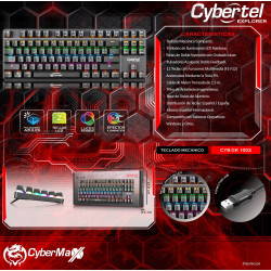 TECLADO MECANICO GAMER CYBERTEL EXPLORER CBX GK1002  RGB 87KEYS  USB