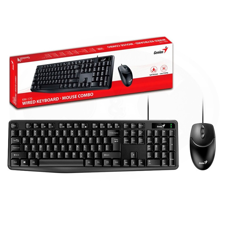 TECLADO + MOUSE GENIUS KM-170 USB MULTIMEDIA BLACK (31330006402) TECLADO + MOUSE GENIUS KM-170 USB MULTIMEDIA BLACK (31330006402)