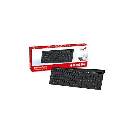 TECLADO GENIUS SLIMSTAR 7230 WIRELESS MULTIMEDIA BLACK (31310021401)