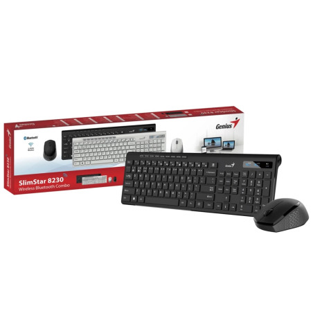TECLADO + MOUSE GENIUS SLIMSTAR KM-8230 INALAMBRICO/BLUETOOTH MULTIMEDIA BLACK (31340015407)
