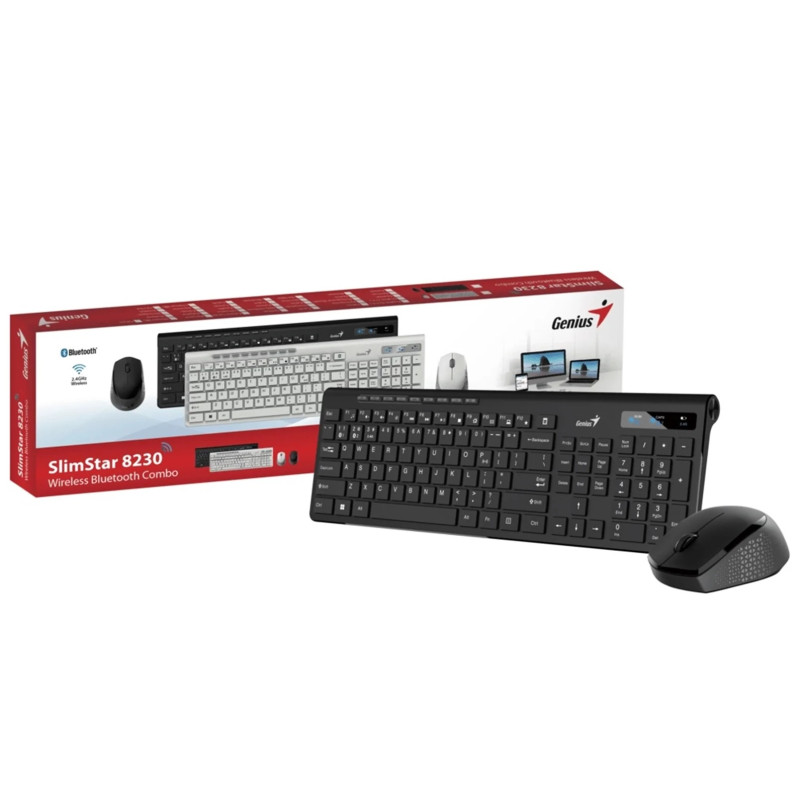 TECLADO + MOUSE GENIUS SLIMSTAR KM-8230 INALAMBRICO/BLUETOOTH MULTIMEDIA BLACK (31340015407) TECLADO + MOUSE GENIUS SLIMSTAR KM-8230 INALAMBRICO/BLUETOOTH MULTIMEDIA BLACK (31340015407)