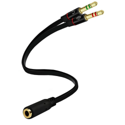 CABLE ADAPTADOR AUDIO 2 PLUG MACHO A 1 PLUG HEMBRA PARA PC