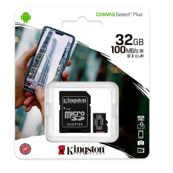 TARJETA MICRO SD KINSTON CANVAS SELECT PLUS DE 32GB A 100 Mb/s