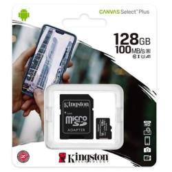 TARJETA MICRO SD KINSTON CANVAS SELECT PLUS DE 128GB A 100 Mbps