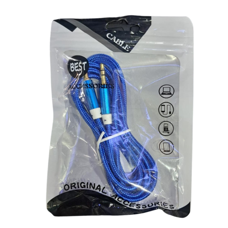 CABLE DE AUDIO 3.5MM MACHO-MACHO 1.4 METRO PUNTAS DE ALUMINIO