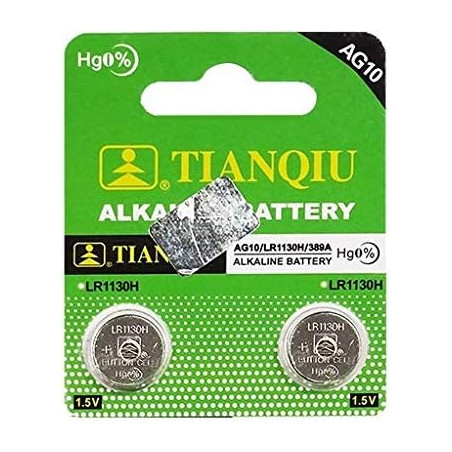 PILAS TIANQIU AG10/LR1130H/389A 1.5V PARA RELOJ