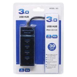 HUB USB 3.0 4 PUERTOS 30CM CON INDICADOR LED