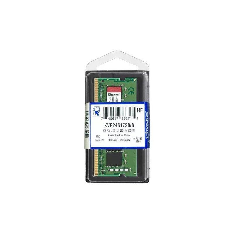 MEMORIA RAM KINGSTON PARA LAPTOP DDR4 PC 2400 8GB KINGSTON KVR24S17S8-8GB LP MEMORIA RAM KINGSTON PARA LAPTOP DDR4 PC 2400 8GB KINGSTON KVR24S17S8-8GB LP