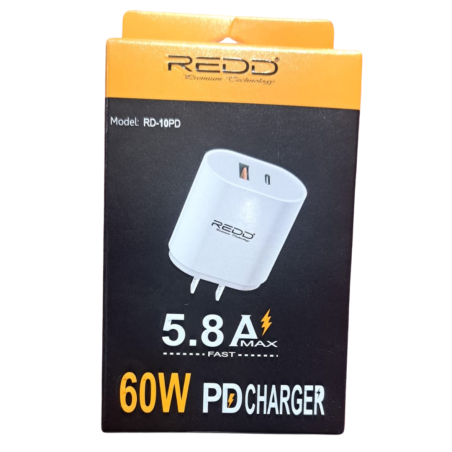 DADO DE CARGADOR REDD RD-10PD 5.A 60W ENTRADA USB Y TIPO C