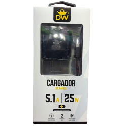 CARGADOR DW TCC0057 V8 5.1A 25W CARGA RAPIDA PARA CELULAR