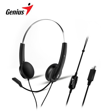 AUDIFONO USB GENIUS HS220U CON MICROFONO NEGRO