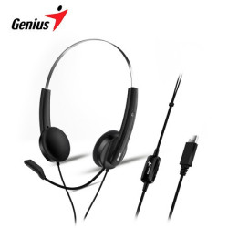 AUDIFONO USB GENIUS HS220U CON MICROFONO NEGRO