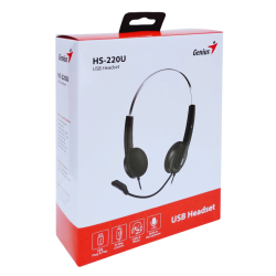 AUDIFONO USB GENIUS HS220U CON MICROFONO NEGRO