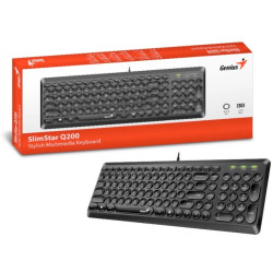 TECLADO GENIUS SLIMSTAR Q200 USB MULTIMEDIA SP NEGRO