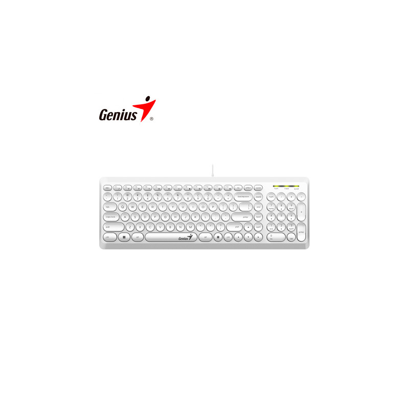 TECLADO GENIUS SLIMSTAR Q200 USB MULTIMEDIA SP BLANCO
